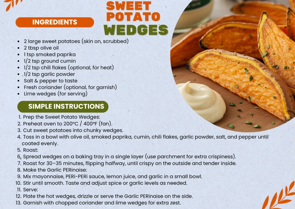 sweet potato wedges recipe