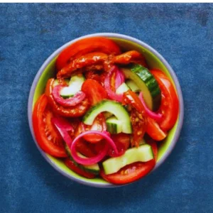 Portuguese Tomato Salad in a light dressing