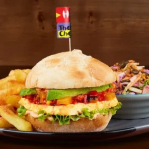 Grilled halloumi topped with our red pepper and pineapple salsa, sliced avocado and Churrasco PERinaise. Served in our rustic Portuguese roll.