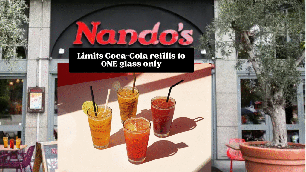 nandos bottomless drinks- only one coke